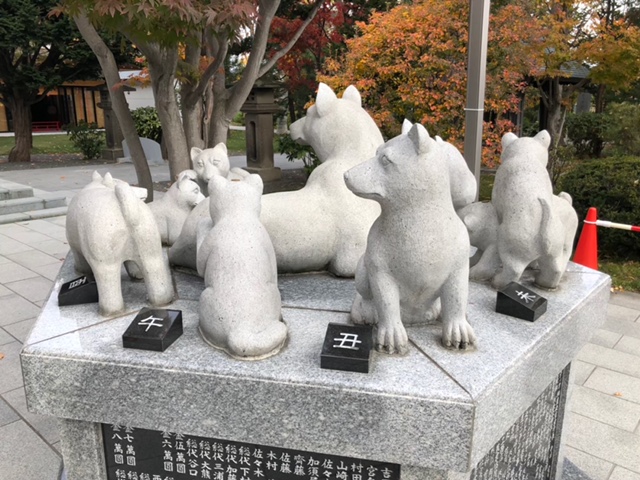 旅行　北海道　西野神社　犬